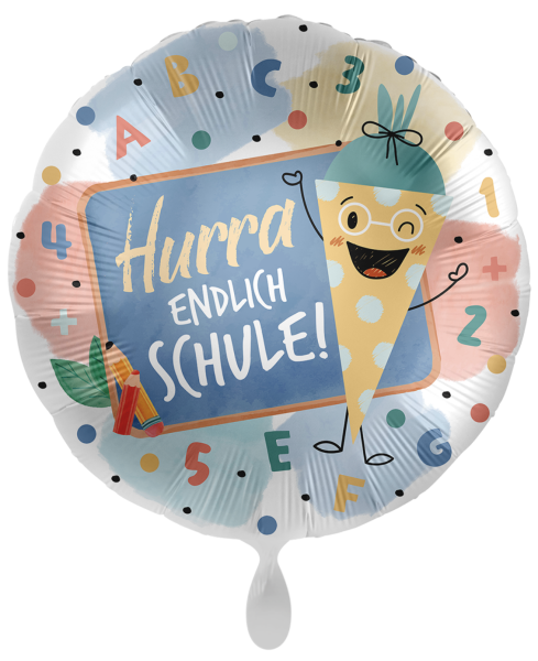 Folienballon - Hurra endlich Schule - ø 43cm
